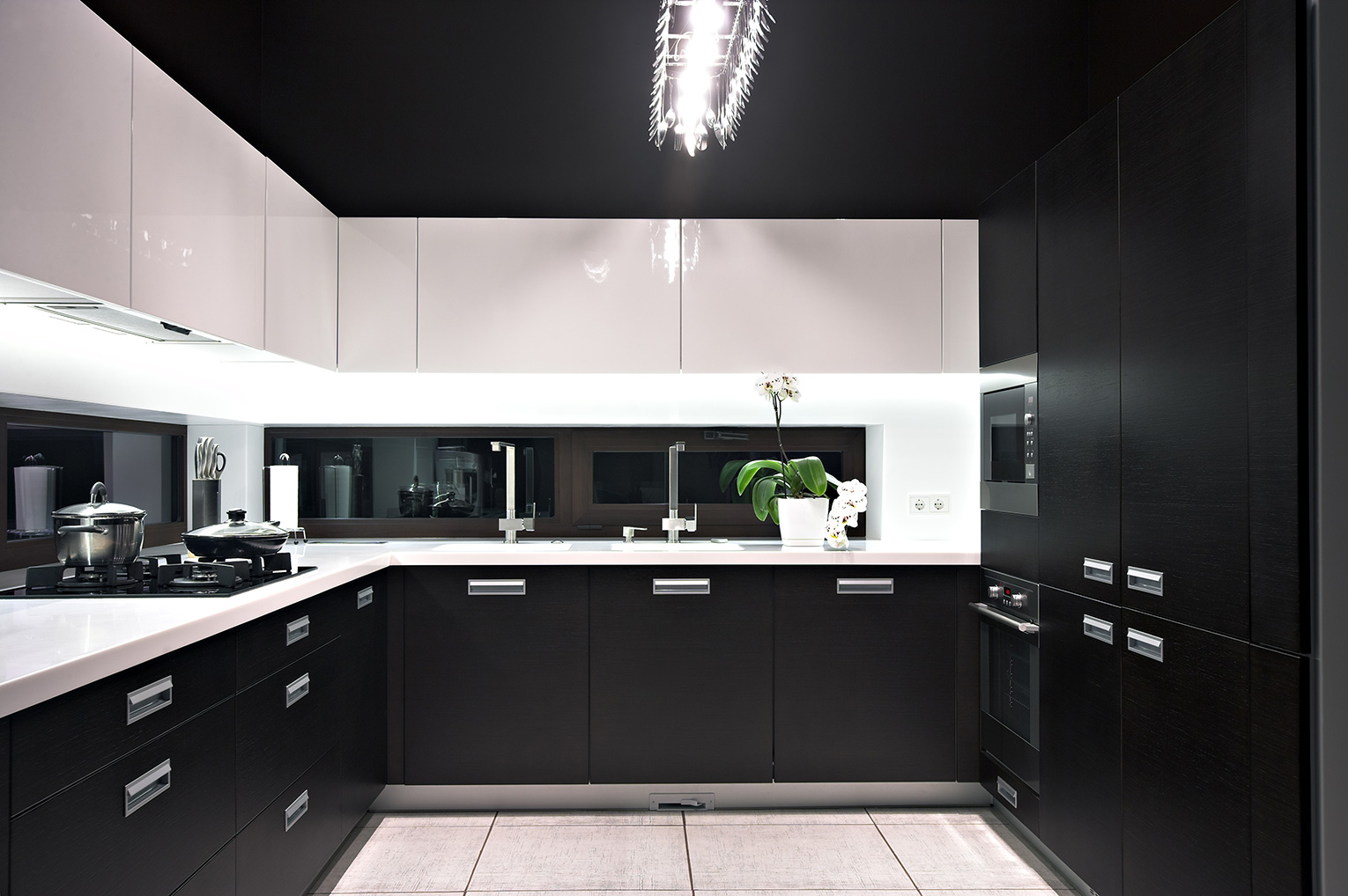 Кухня В Темно Сером Цвете Дизайн Фото
